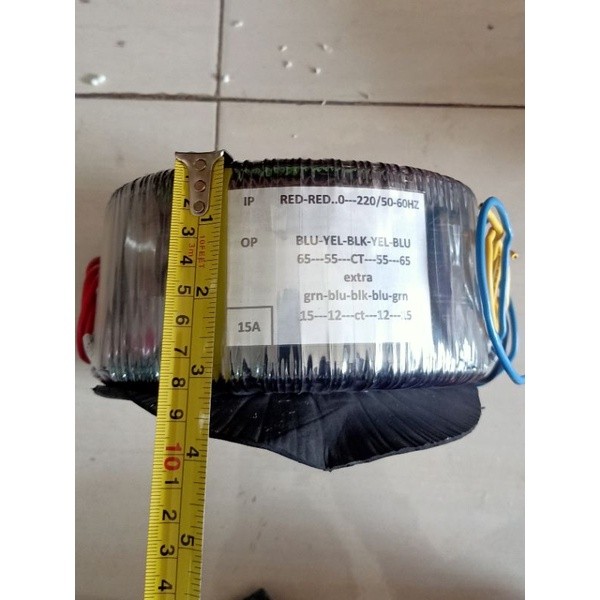 trafo donat 15a ct 55 - 65 extra ct 15 - 15 0 - 12 trafo 1,6 mm toroid 15 ampere besar a kawat temba
