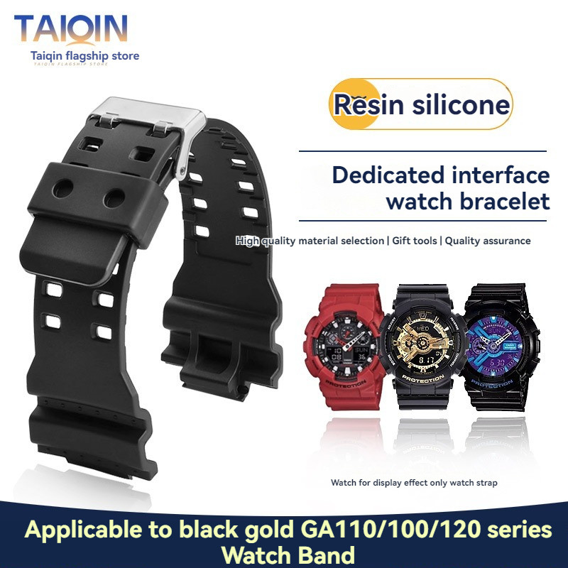 GA100 Silicone Strap For Casio G-SHOK black gold GA-110/100/120 GA-400 GD-100 GAW100 GW-8900 Waterpr
