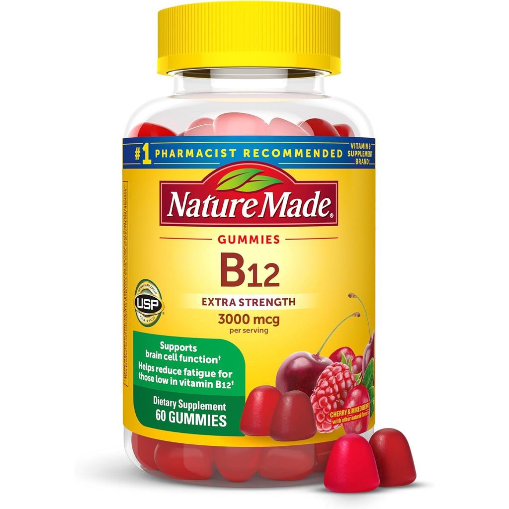 NatureMadeExtraStrengthVitaminB12Gummies,3000mcgperserving,B12VitaminSupplementforEnergyMetabolismSu