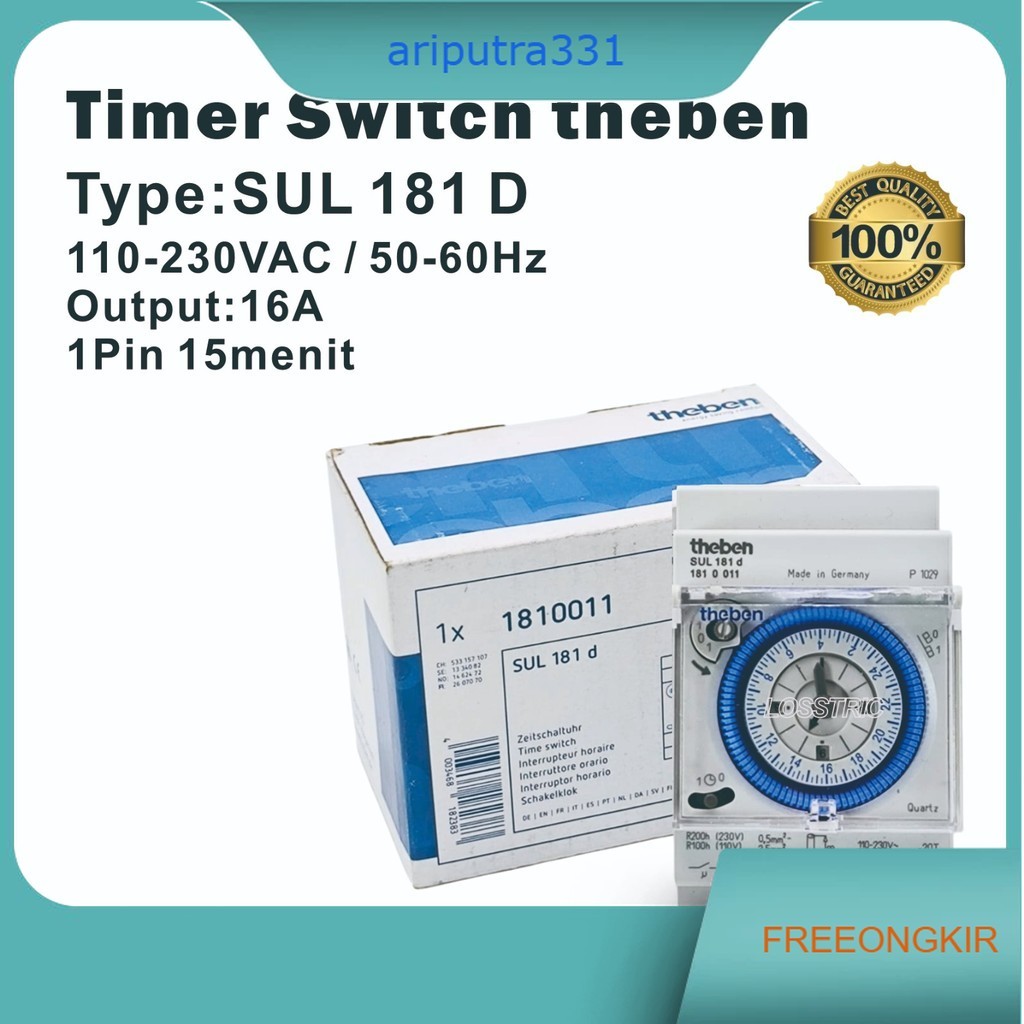 Timer Analog Theben Sul-181D 16A 24 Jam