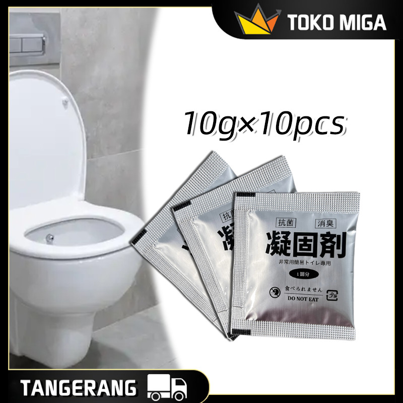 10g*10PCS Serbuk Ajaib Poo Gel Mengubah Cairan Urine, Serbuk Toilet Darurat - Pipis Menjadi Gel Untu