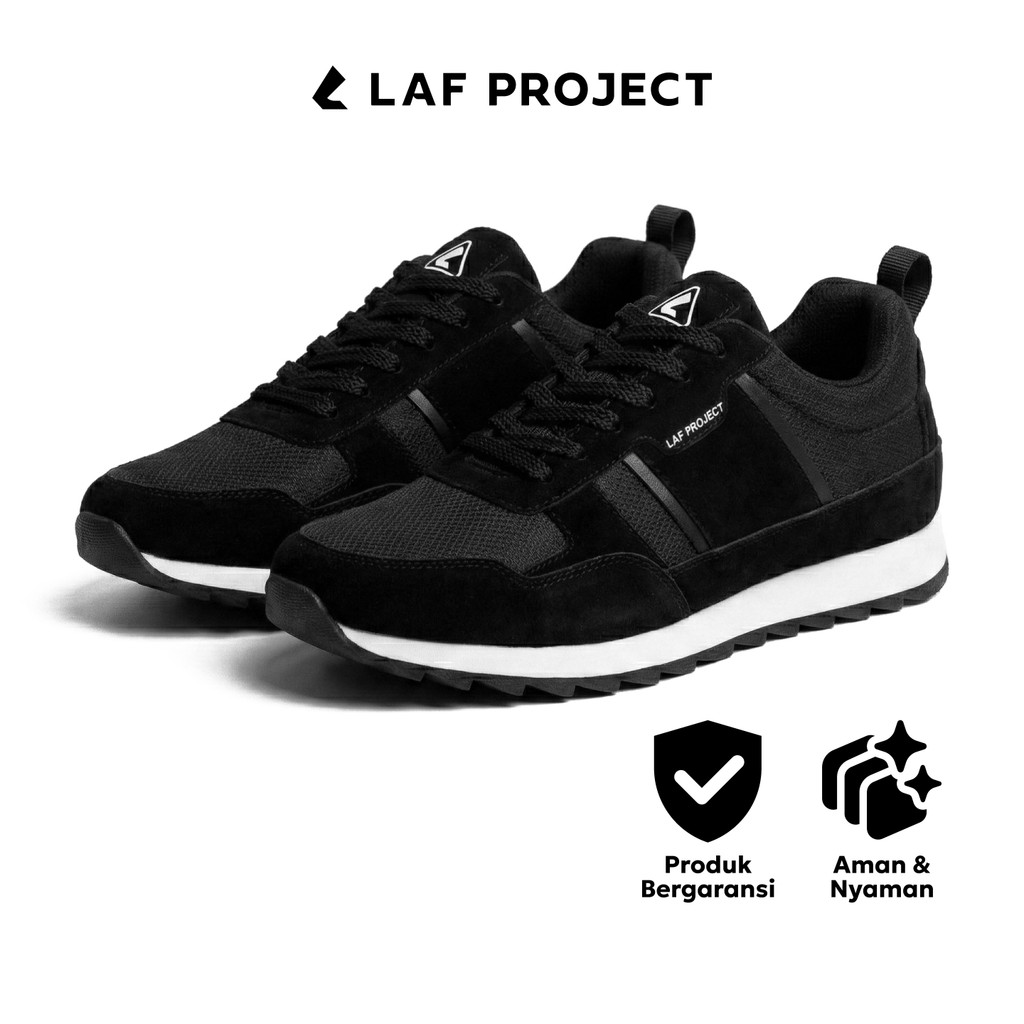 LAF Project - Sepatu Sneakers Casual Pria Hitam Putih Keren Kasual - Lynx