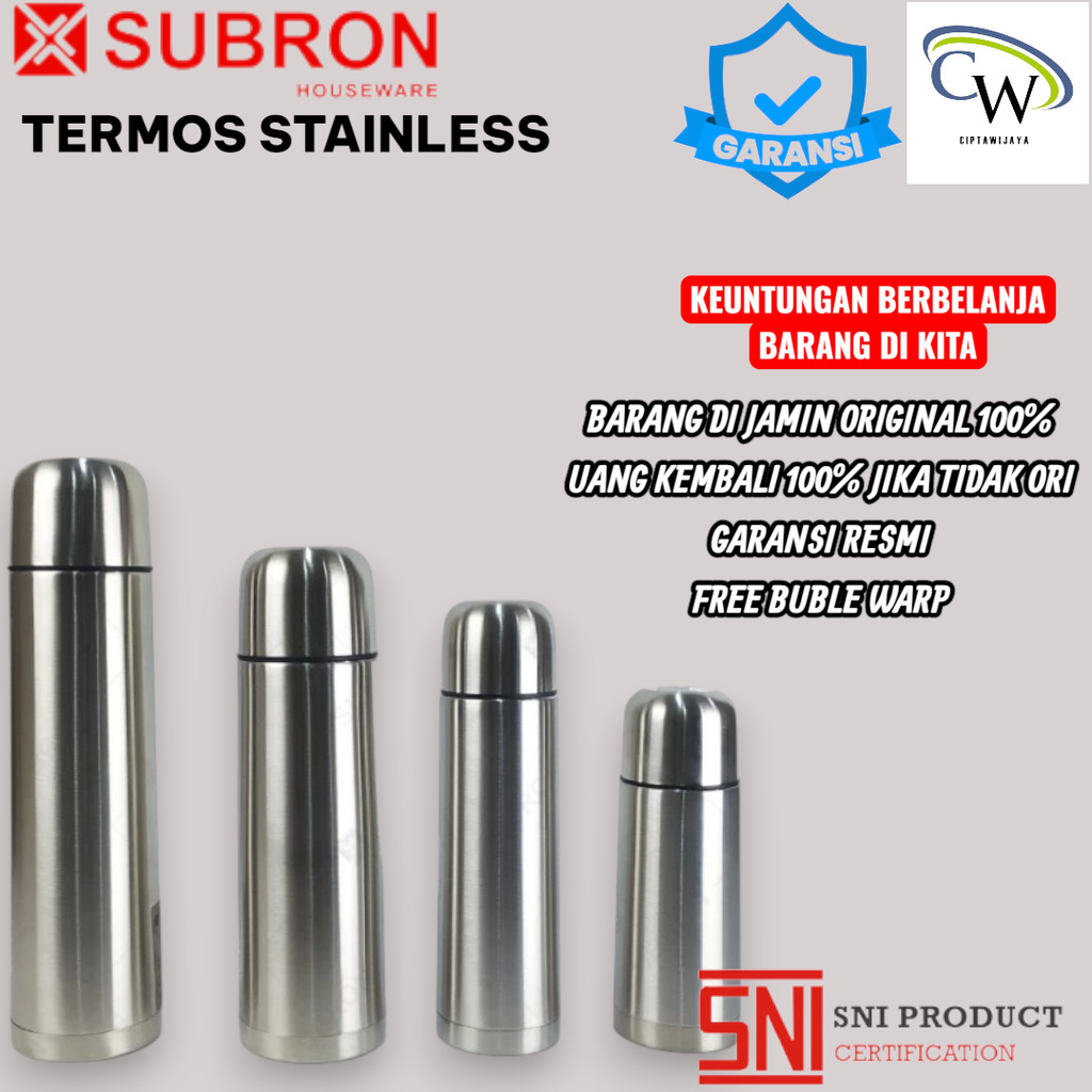 Vacuum Flask Termos Air Panas 750ML / 1000ML Stainless - SUBRON