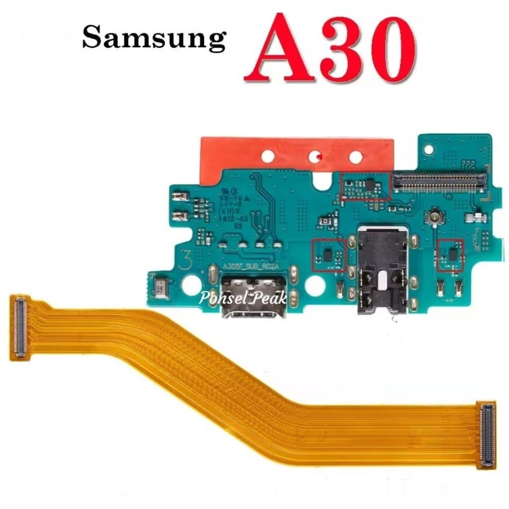 Papan konektor cas Samsung A30 + Flexible Board Samsung A30 Ori