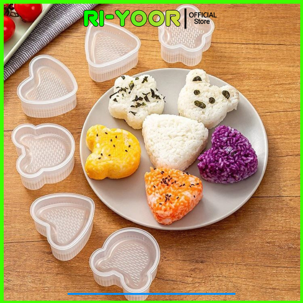 Set cetakan bento karakter 7in1 pencetak nasi onigiri cetakan nasi anak2 -  Set cetakan bento karakt