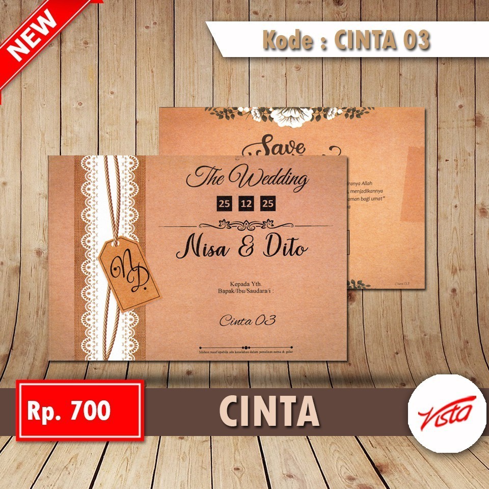 Blangko Undangan   cinta 03 Paper Wedding