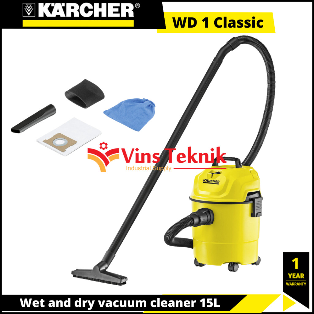 KARCHER WD 1 Classic *KAP Mesin Penghisap Debu Vacum Vacuum Cleaner Wet & Dry 15L WD1