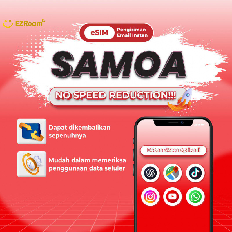 EZRoam Samoa esim Roaming 5G Data | 3-20GB 3-30Hari | Instant Email Delivery | High Speed Travel