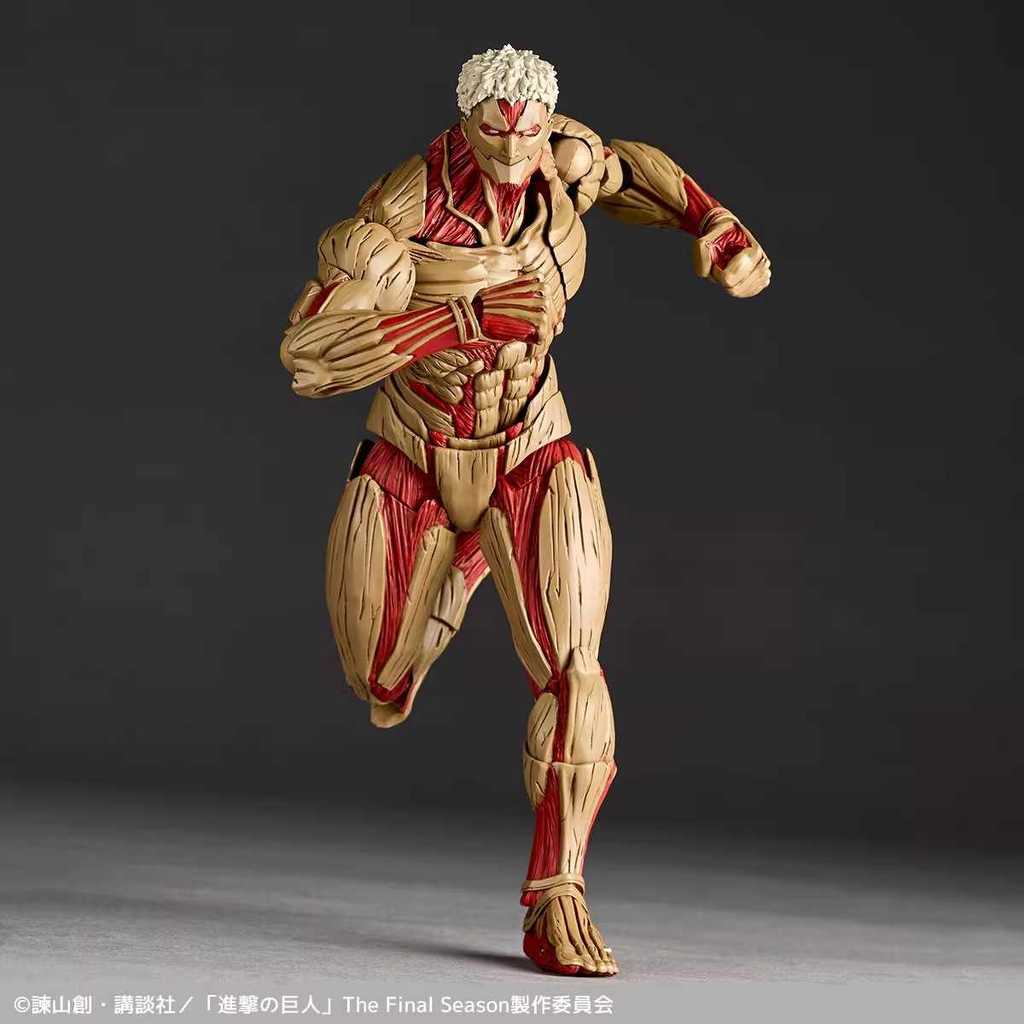 In Stock Kaiyodo Revoltech Attack on Titan NR069 Armored Titan Reiner Braun Character Model Toy Gift
