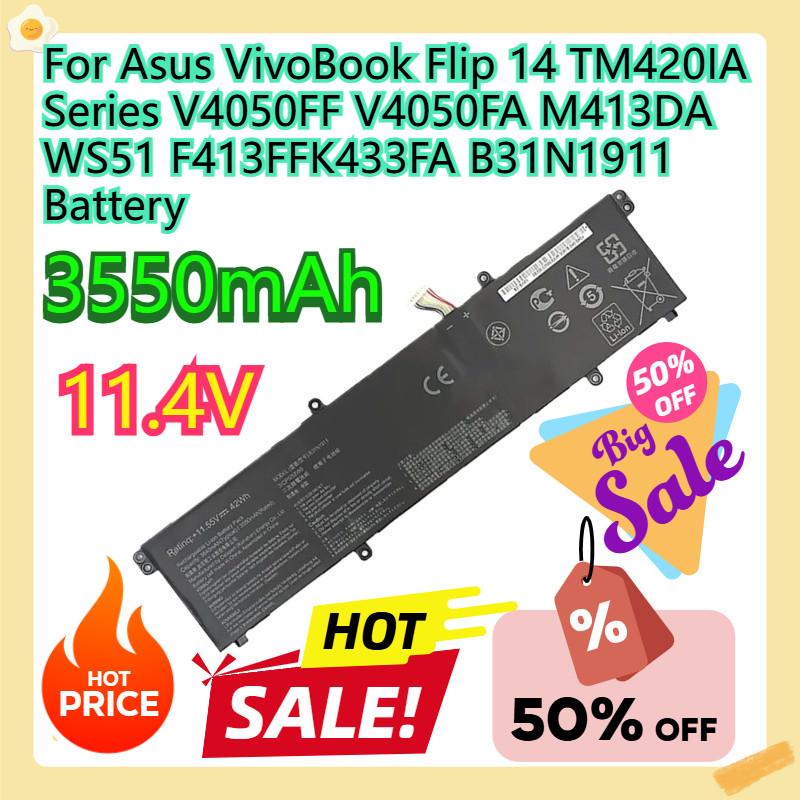 For Asus VivoBook Flip 14 TM420IA Series V4050FF V4050FA M413DA-WS51 F413FFK433FA B31N1911 Battery