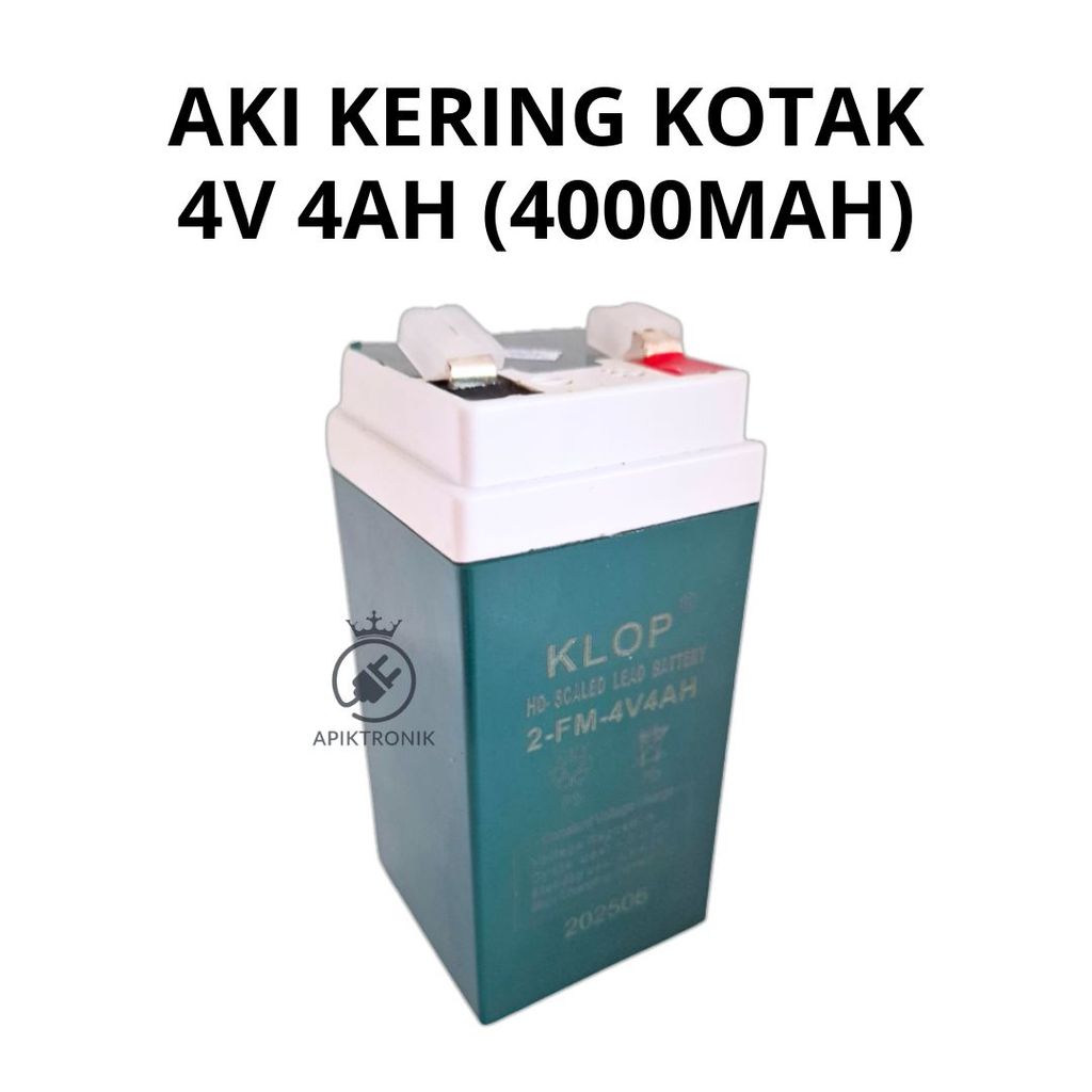Aki Kering Kotak 4V 4000mAh Baterai Isi Ulang Rechargeable 4 Volt 4Ah