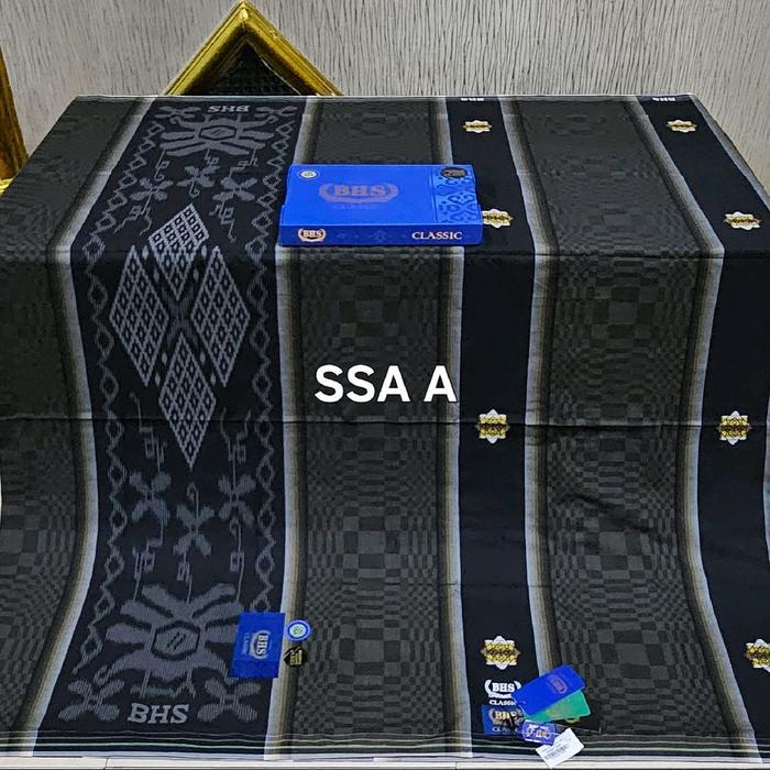 sarung BHS classic gold dan silver motif mix songket timbul terbaru pola desain mewah bahan sutra me