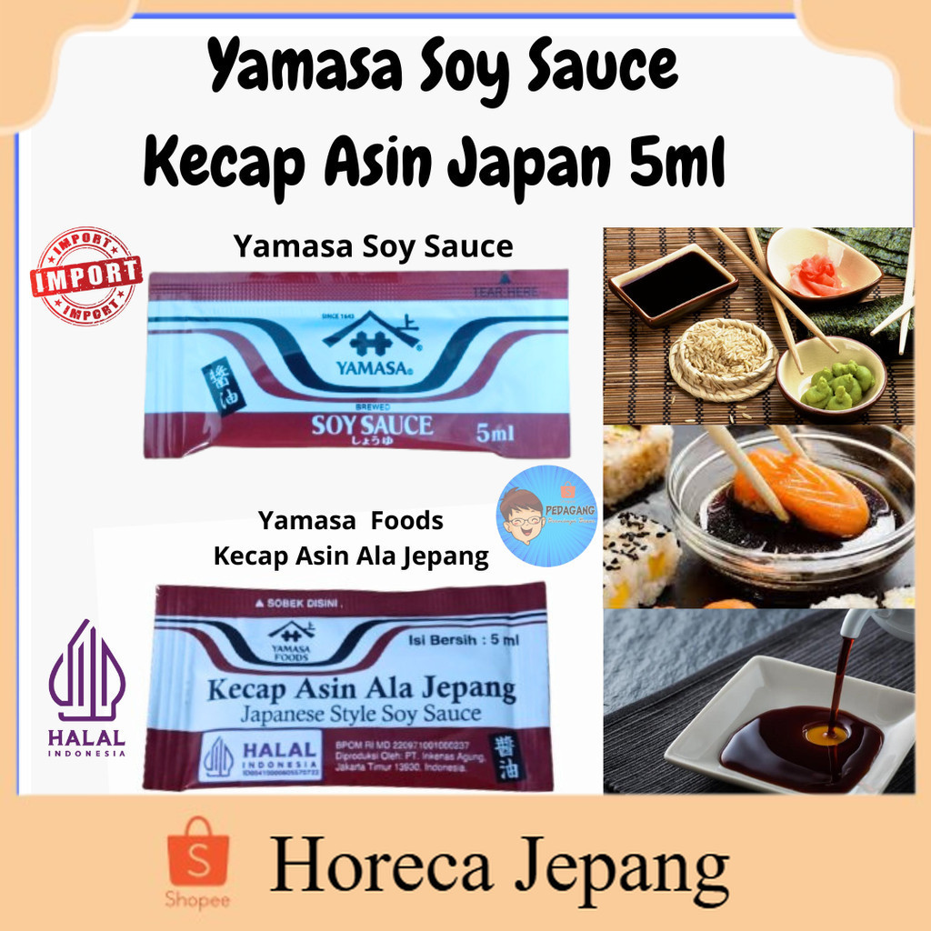 [HRC] Yamasa Soy Sauce 1Pcs 5ml / Kecap Asin Jepang Sachet / Soy Sauce Jepang Asli / Kecap Jepang Pr