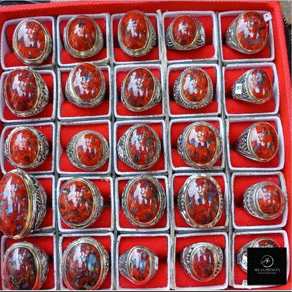 CINCIN BATU BADAR BESI MERAH CABE NATURAL ALAM