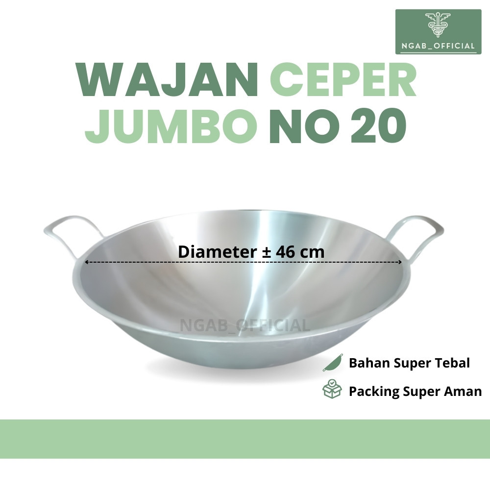 Ngab_Official - wajan penggorengan ceper besar super jumbo anti lengket no 20