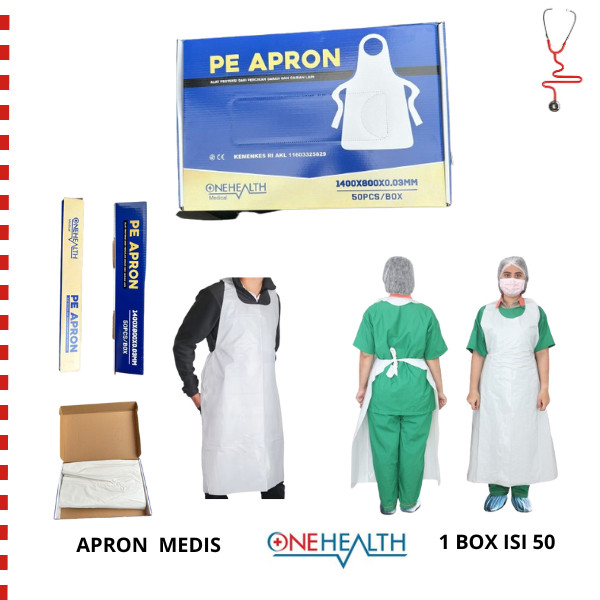 Apron  isi 50s Apron Onehealth Plastik Celemek Plastik Disposable Apron Plastik