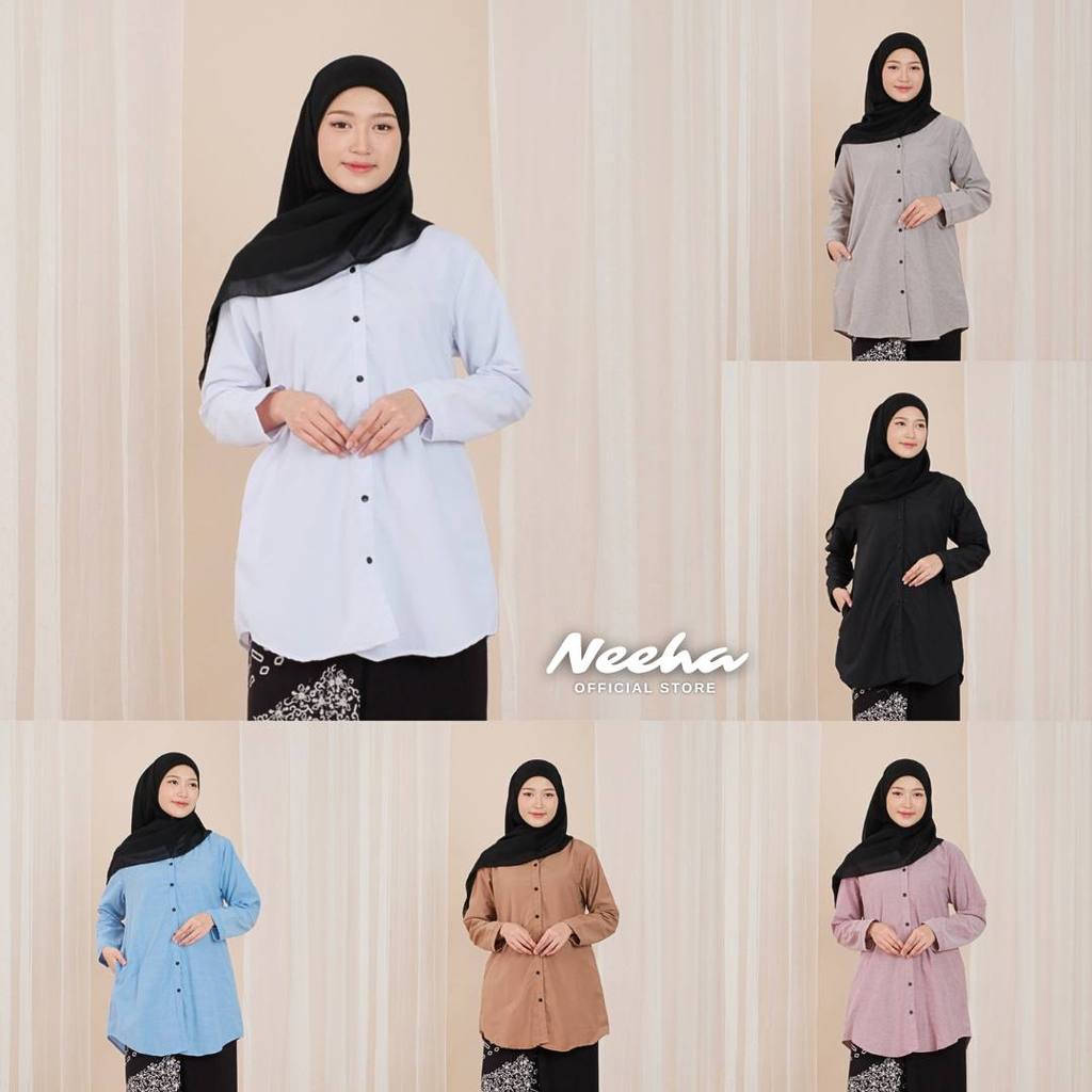 KEMEJA TUNIK POLOS SANTRIWATI LD 115 BAHAN KATUN OXFORD TEBAL DAN ADEM