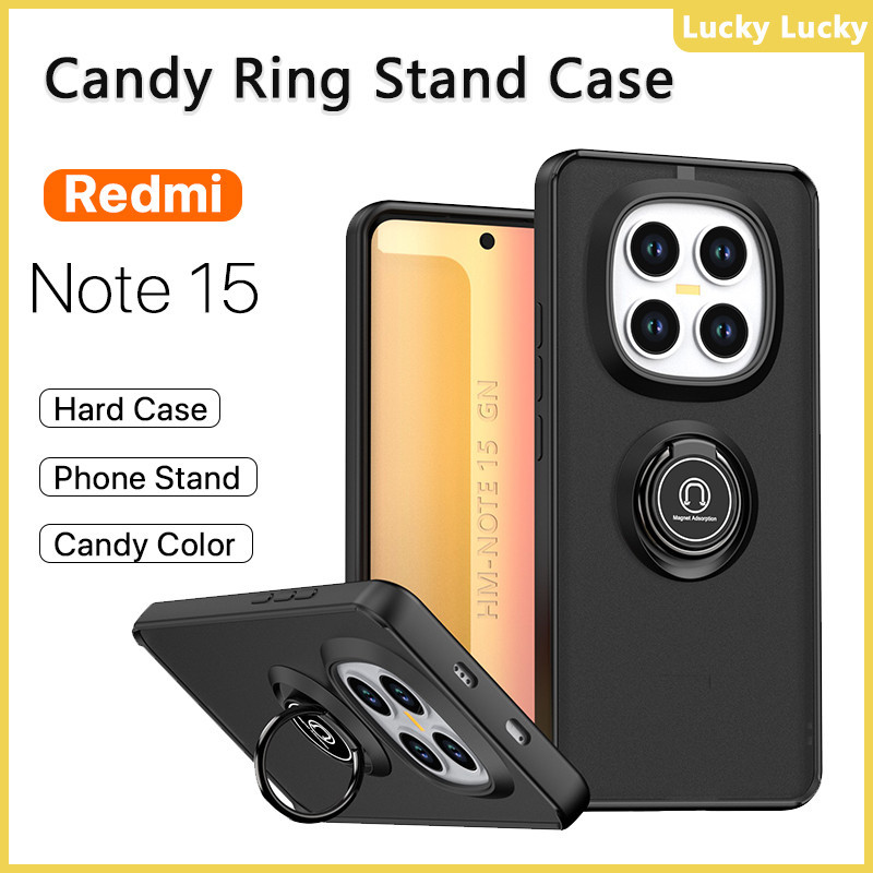 Casing Redmi Note 15 Note 15 Pro 5G 4G, Casing Akrilik Keras dengan Ring Stand, Anti Guncangan, Mend
