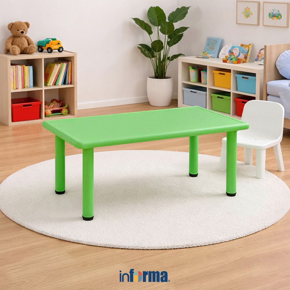 Informa Yaris Meja Anak Rectangle - Hijau Multifunctional Kids Table Meja Kecil Serbaguna Perlengkap
