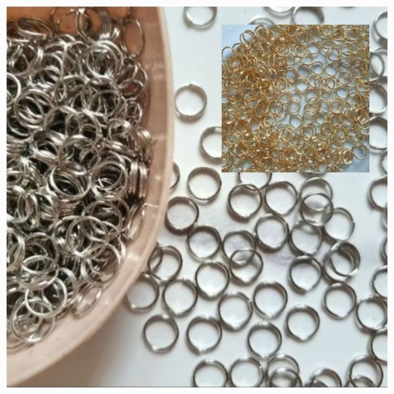 Promoo Ring Sambung Double Rodium/Gold 8mm-10mm Silver