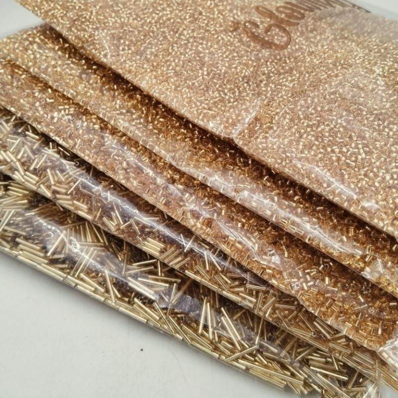 ( PER PON ) MONTE GOLD #32 MOTE PAYET JEPANG Seri Warna GOLD ( Payet Pasir, Bambu Patah, Payet Bambu