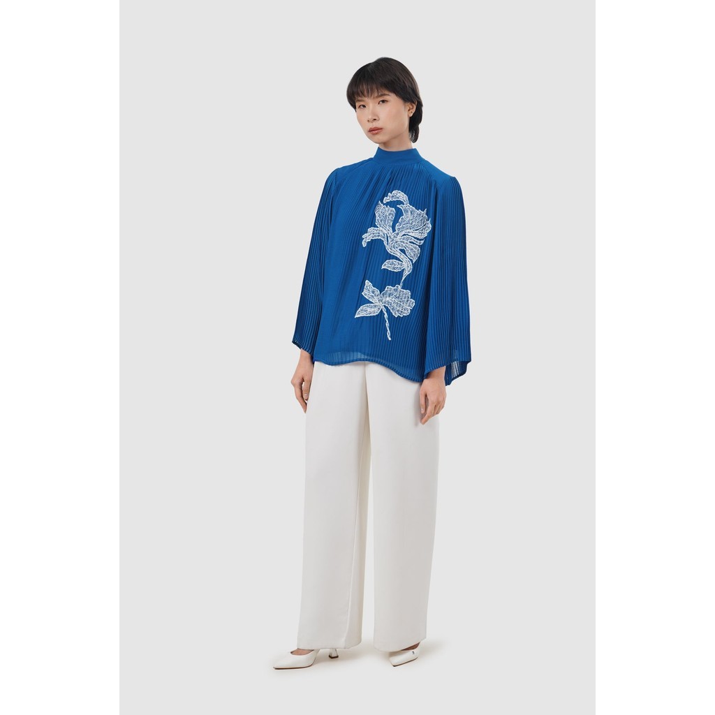 Benang Jarum Black Label - Elodie Pleats Blouse - Persian Blue