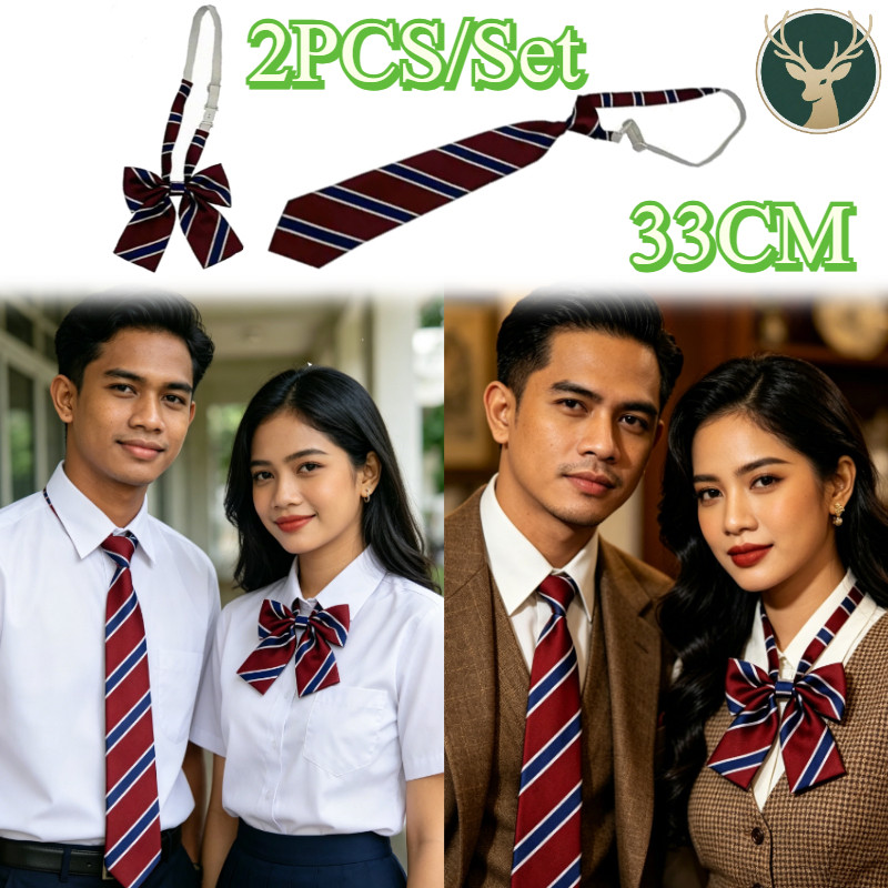 2 PCS/Set Dasi Jk / Dasi Cewe Warna / Dasi Kupu Kupu Wanita/ Korean Style Neck ​Tie College Malas Da