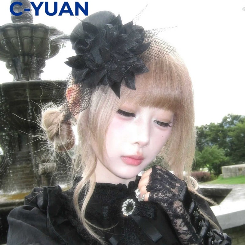 cyuan Jepit Topi Hiasan Rambut Jaring Topi Fascinator Wanita Headpiece Topi Kecil Hiasan Kepala Jepi