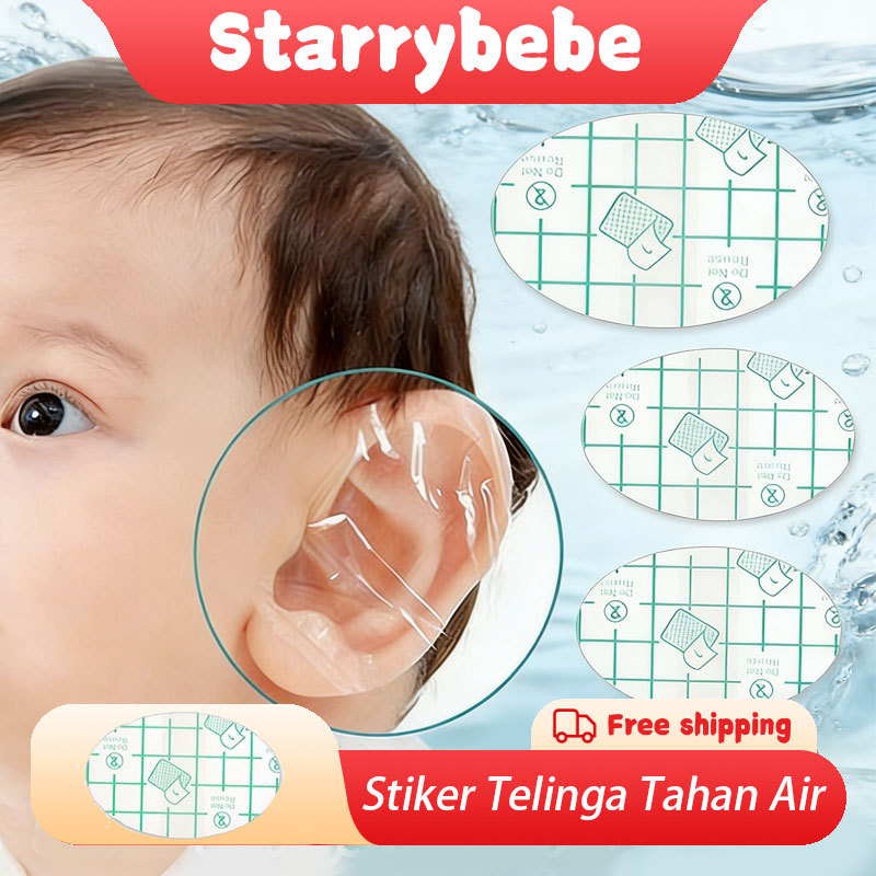 60Pcs Stiker Telinga Anti Air | Penutup Telinga Mandi Cuci Rambut & Berenang Bayi Dewasa