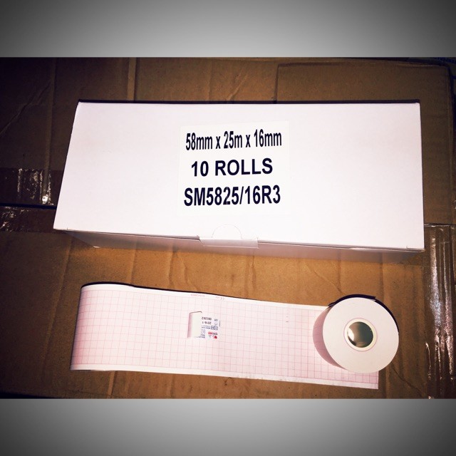 Kertas ekg roll / 58mm x 25m / kertas ekg / ecg paper / ecg paper roll / kertas BLT / kertas ekg ge 