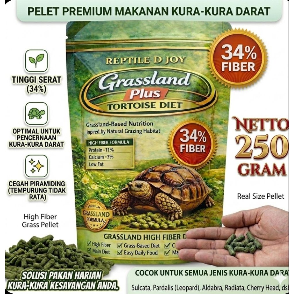 makanan kura kura darat sulcata pardalis aldabra/pelet kura kura gurun
