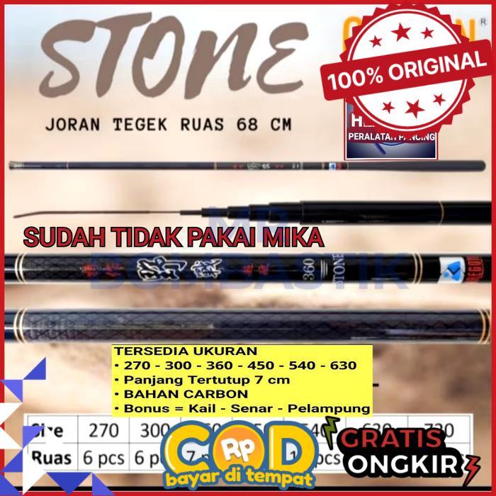 Joran tegek oregon STONE carbon panjang 270 - 300 - 360 - 450 - 540 - 630 cm - bahan kaku kuat - 270
