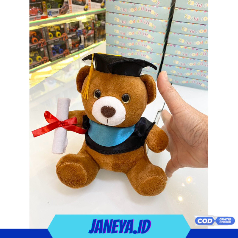 Boneka beruang graduation kecil bouquet bagus murah by seulgi / bear wisuda / toga sarjana 7' (05021