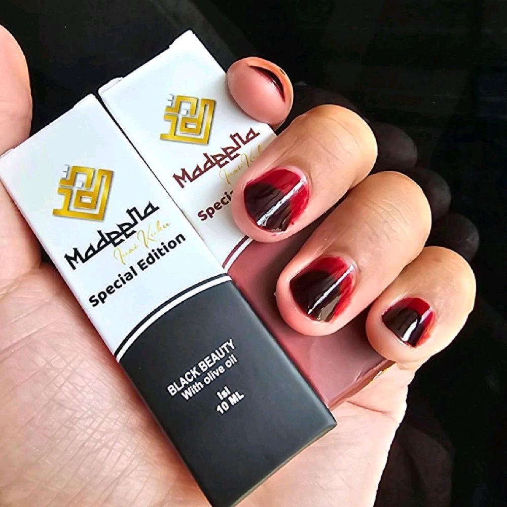 Henna Madeena Halal Tahan Lama Pacar Inai Kuku Merah Coklat Hitam Maroon Hena Nail Polish Art Red Pe
