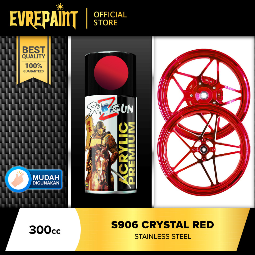 Pilok Pilox Stainless Steel Cat Semprot Shogun Z Red Merah 300 CC Khusus Velg CNC Chrome