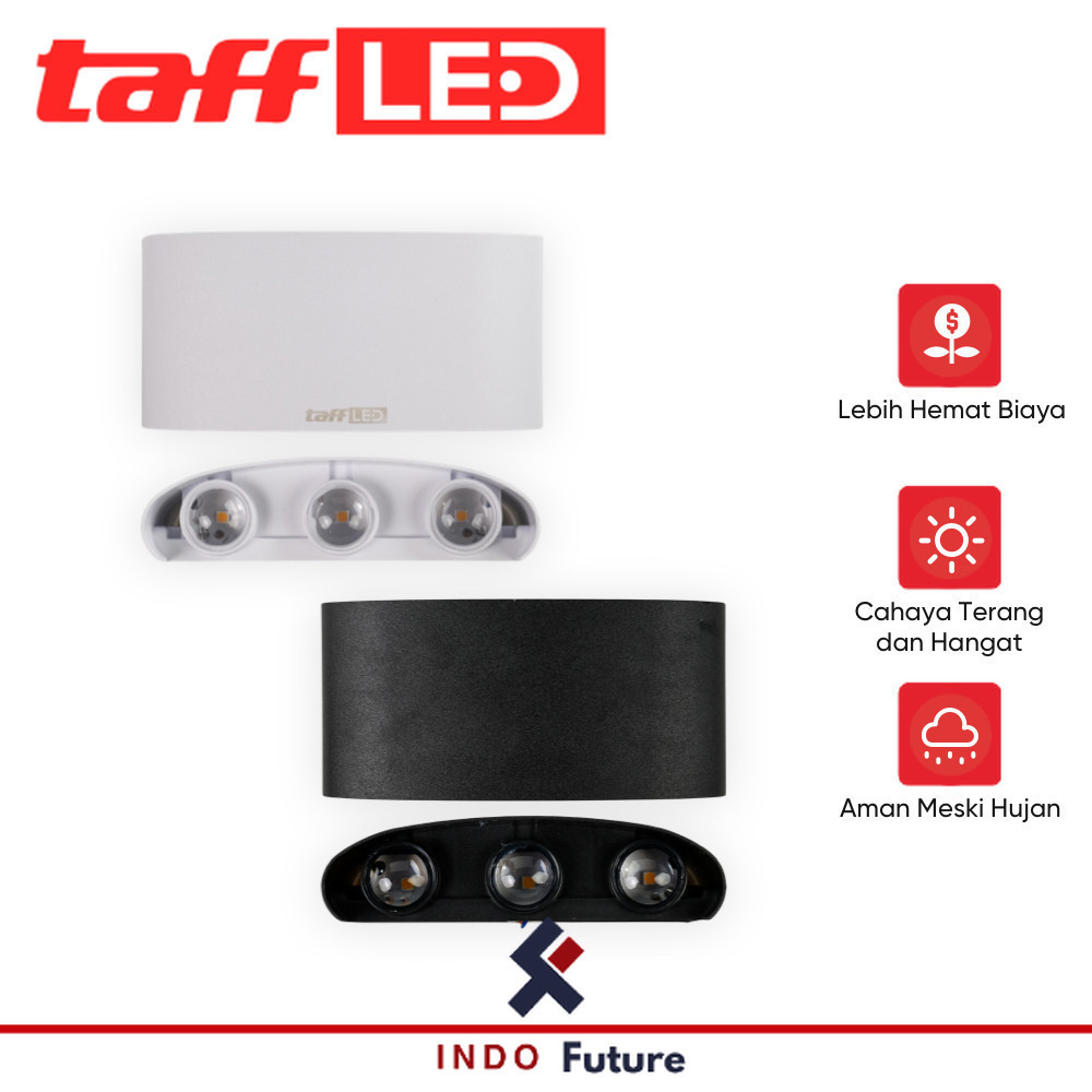 TAFFLED Lampu Dinding LED Indoor Plastic Body 6 LED Warm White 6W - 6T