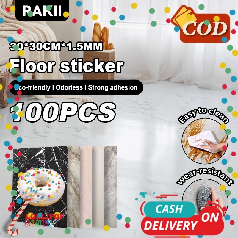 100pcs Stiker Lantai Vinyl Lantai Marmer (30 x 30 cm) / Stiker Vinyl Lantai Marmer Granit / Stiker L