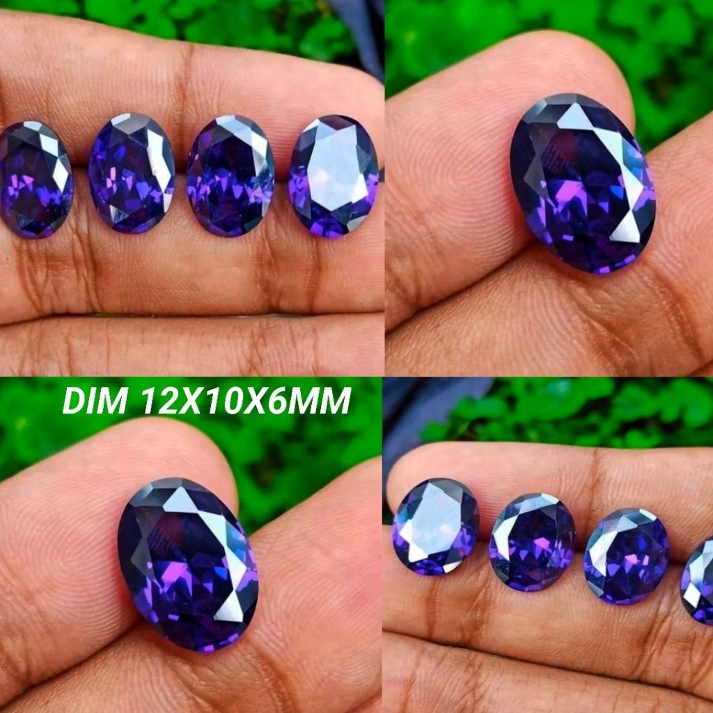 BATU CINCIN PERMATA KECUBUNG UNGU CUTTING CRSLYSTAL