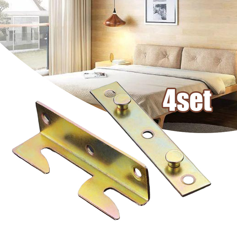 4pcs Hak Engsel Dipan Bed Hinges Siku Sambungan Tempat Tidur Siku Dipan Bed Fitting Tebal
