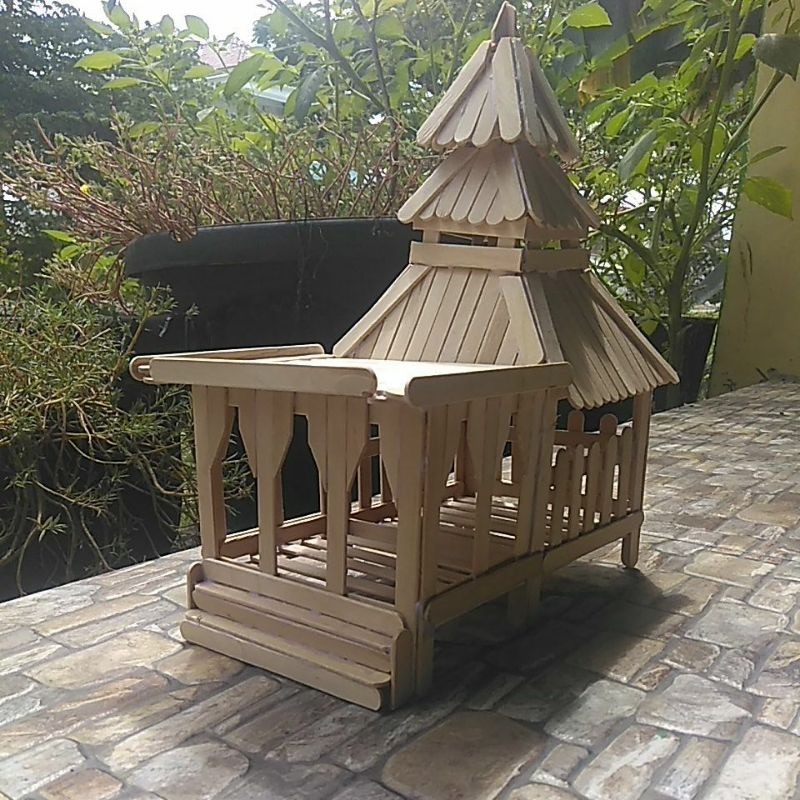 miniatur masjid / mushola dari stik es krim