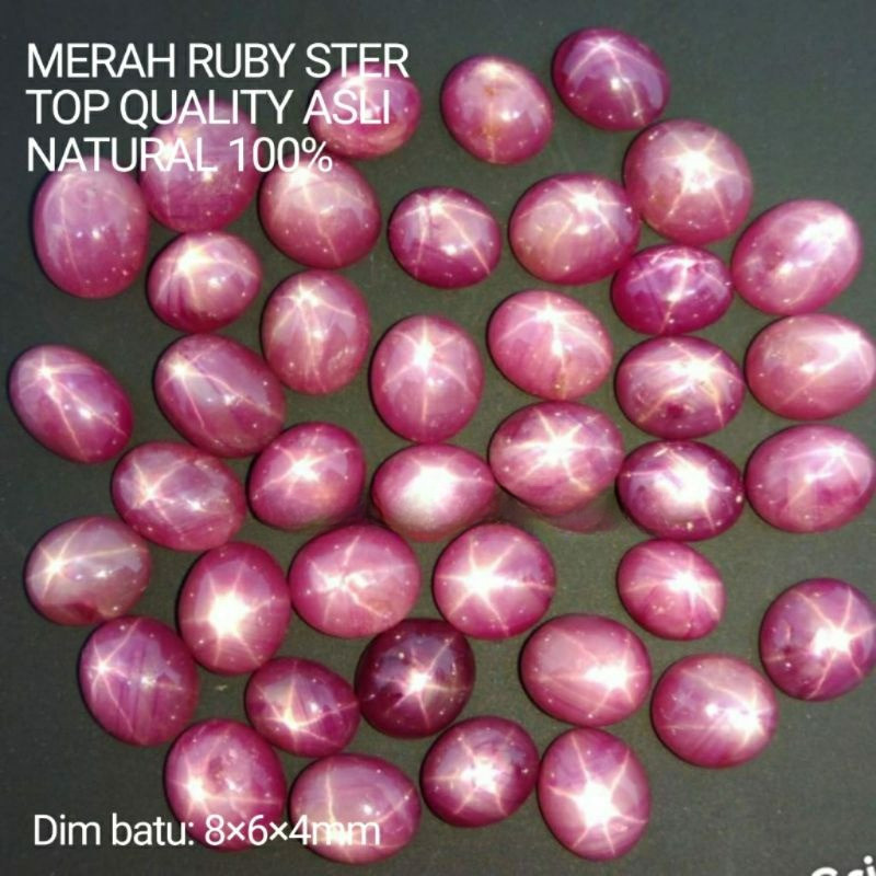 BATU PERMATA MERAH RUBY STER TOP QUALITY NATURAL 100%