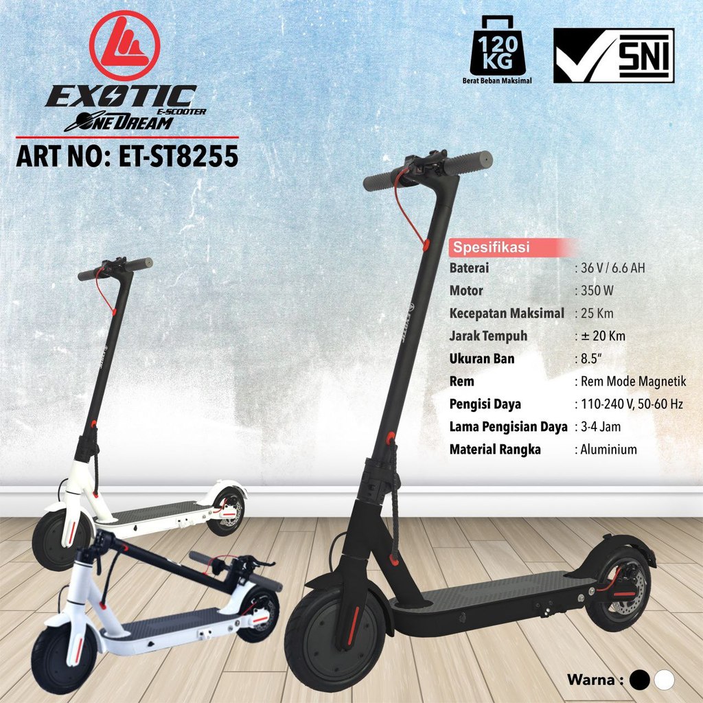 SPESIAL PROMO SALE Skuter Listrik Aluminium Exotic ET8255 Ban Karet