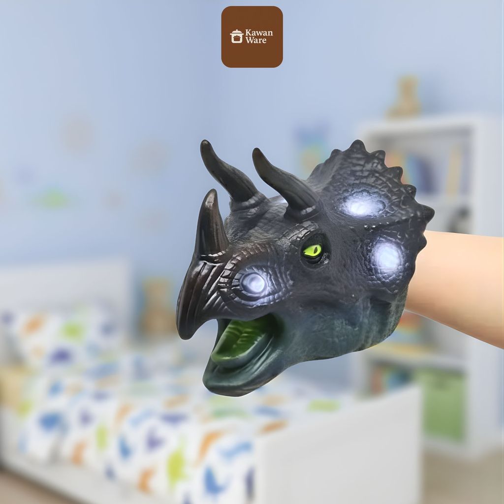 KAWANWARE Mainan Boneka Tangan Kepala Dino Model Cula (AR 767)