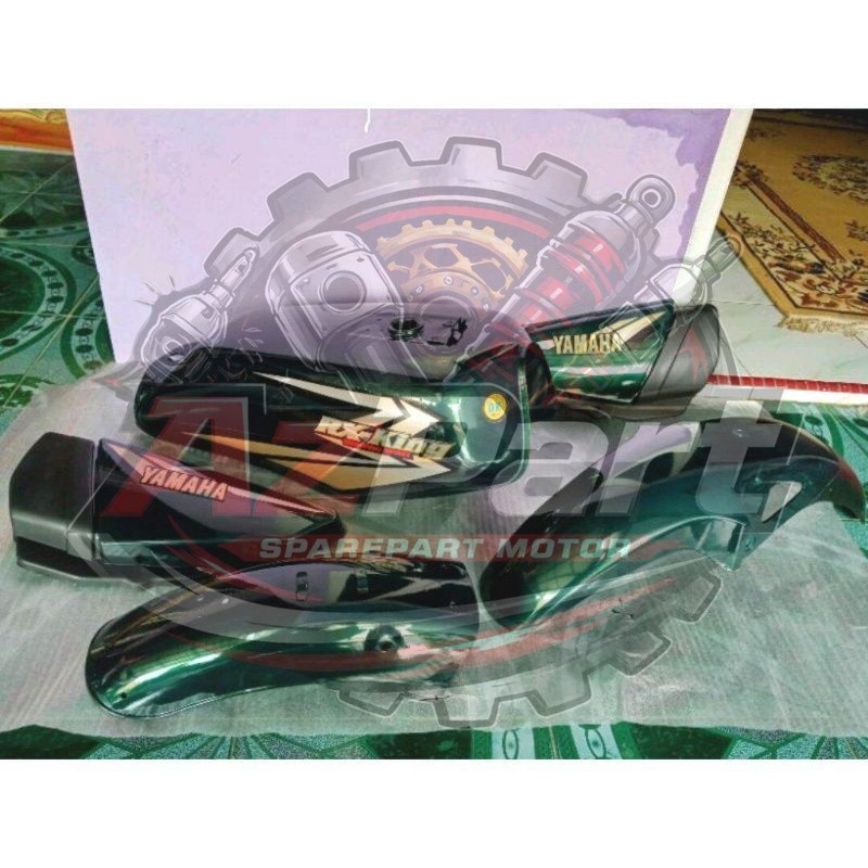 Tangki Set Spakbor Box Aki Motor Yamaha Rx King Hijau Botol 2002