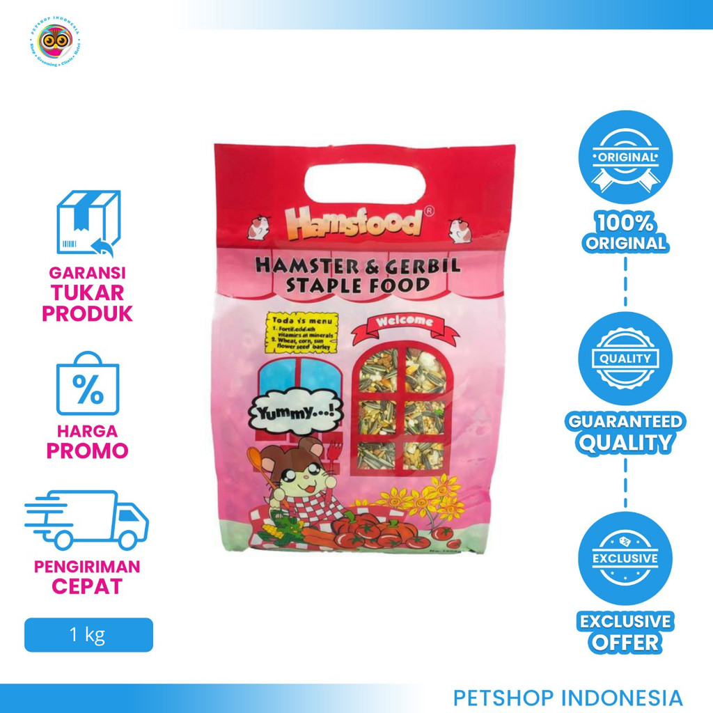 Hamsfood 1Kg - Pakan Hamster & Hewan Kecil