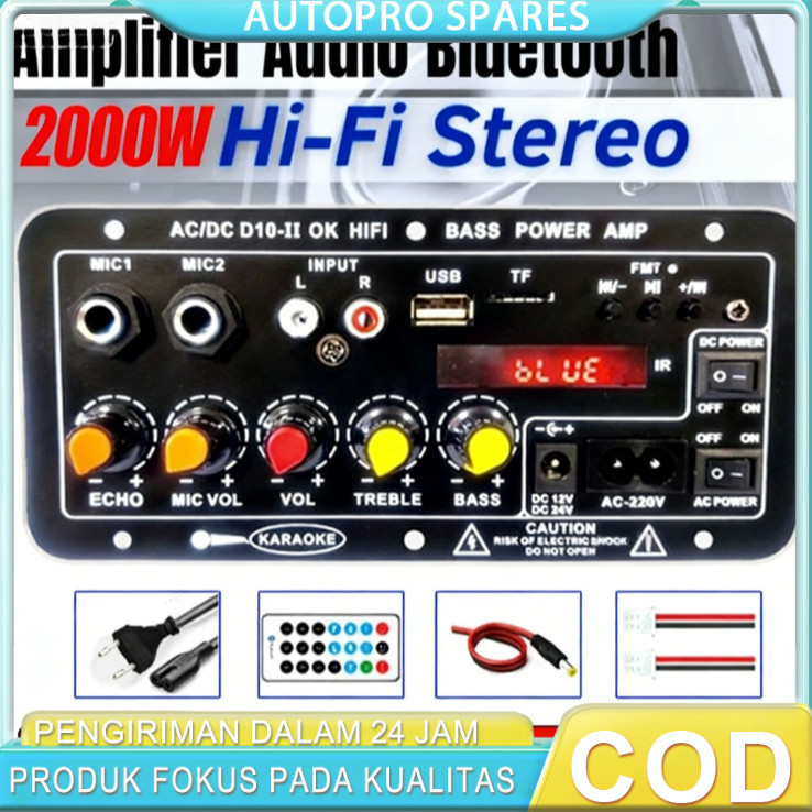 2000W Amplifier Bluetooth Super Bass Modul Power Amplifier Speaker 12V 24V 220V Stereo Hi-Fi Portabl