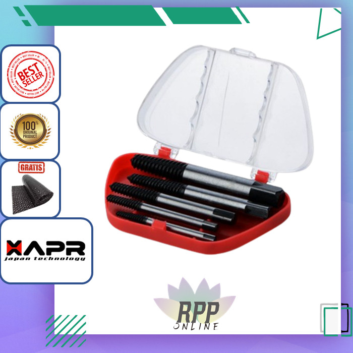 APR 5PC PEMBUKA BAUT PATAH / TAP BALIK  Pembuka Baut Patah Dalam Isi 5 Pcs Tap Extractor
