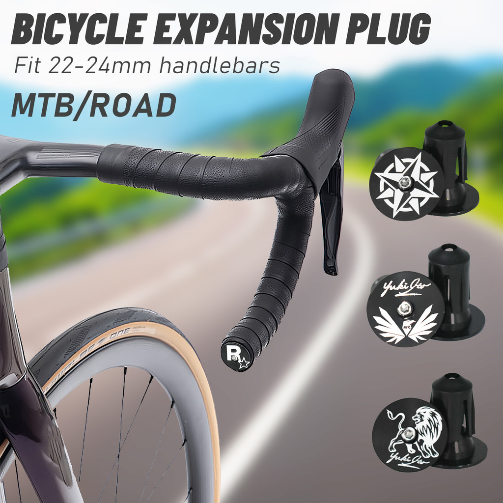 KRSEC 1 Pair Bike Grip Handle Bar End Cap Aluminium Alloy + Plast MTB Handlebar Grips Plugs For Bicy