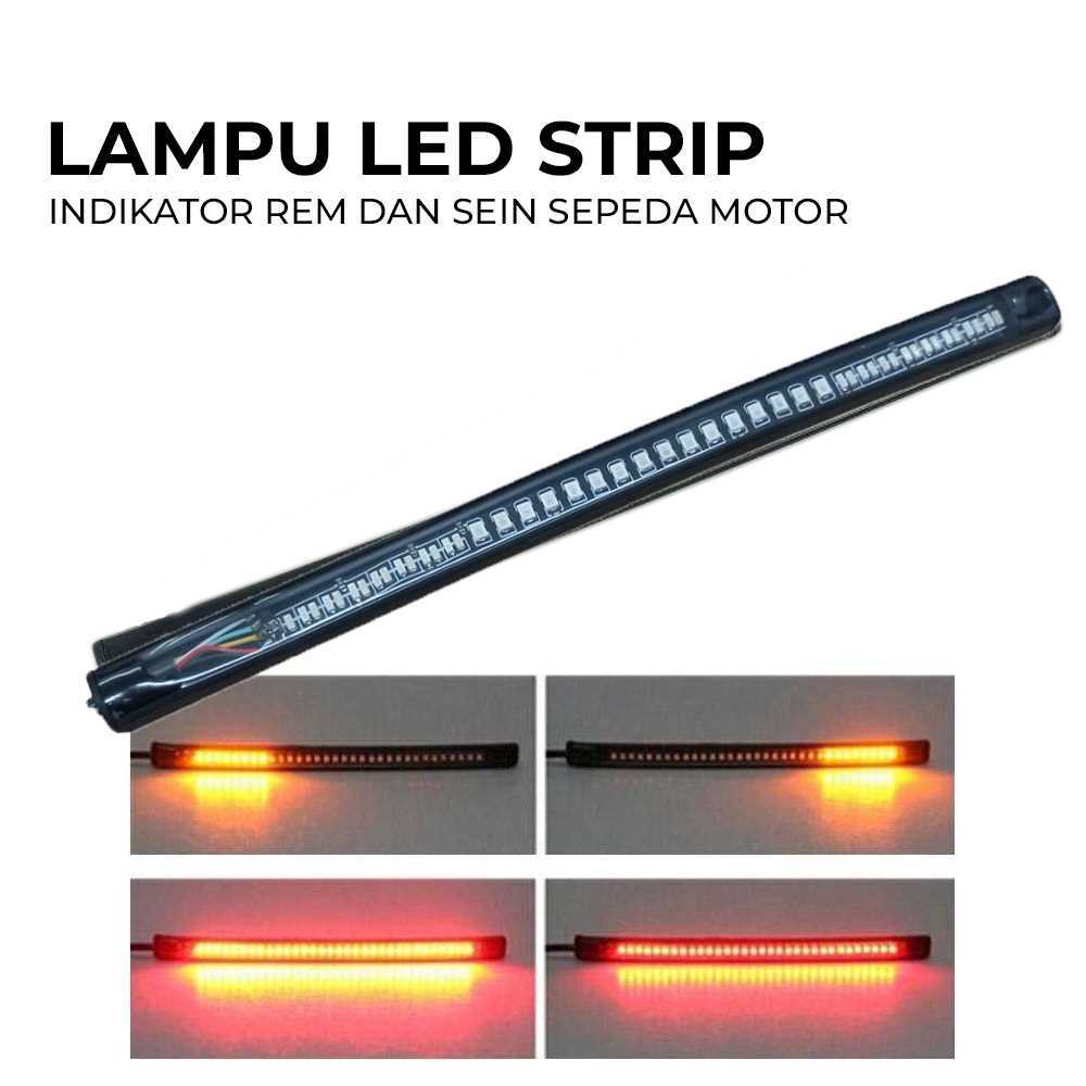 Lampu Rem dan Sein Motor LED Strip Flexible 2in1 Color 12V 20cm -GG14