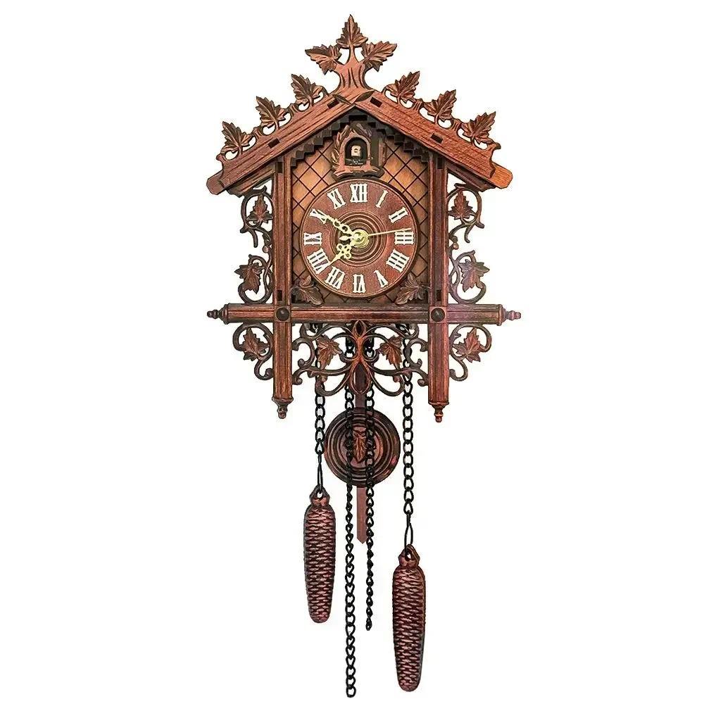 Classic Vintage Wood Cuckoo Wall Clock Vintage Wooden Clock Home Decor for Living Room ning Room Wal